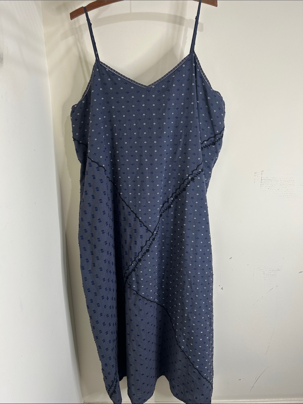 NWT LUCKY BRAND Blue Textured Patchwork Dress Size XXL - Picture 2 of 14